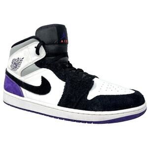 Nike Air Jordan 1 Mid SE 852542-105 Training Shoes Men US 15 White Black Mid Top